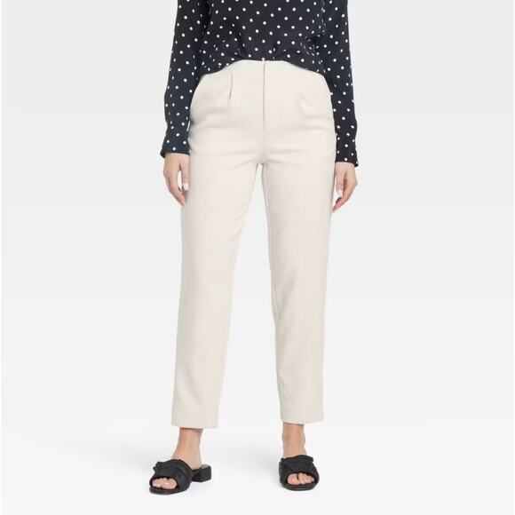 Women's High-Rise Tailored Trousers - A New Day Beige 6R 28" Inseam NWT - Picture 2 of 3